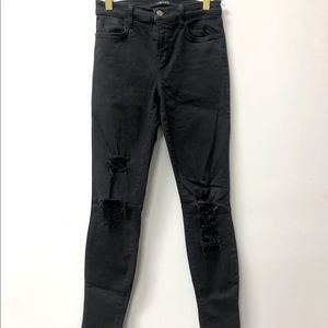 J brand black ripped skinny jeans